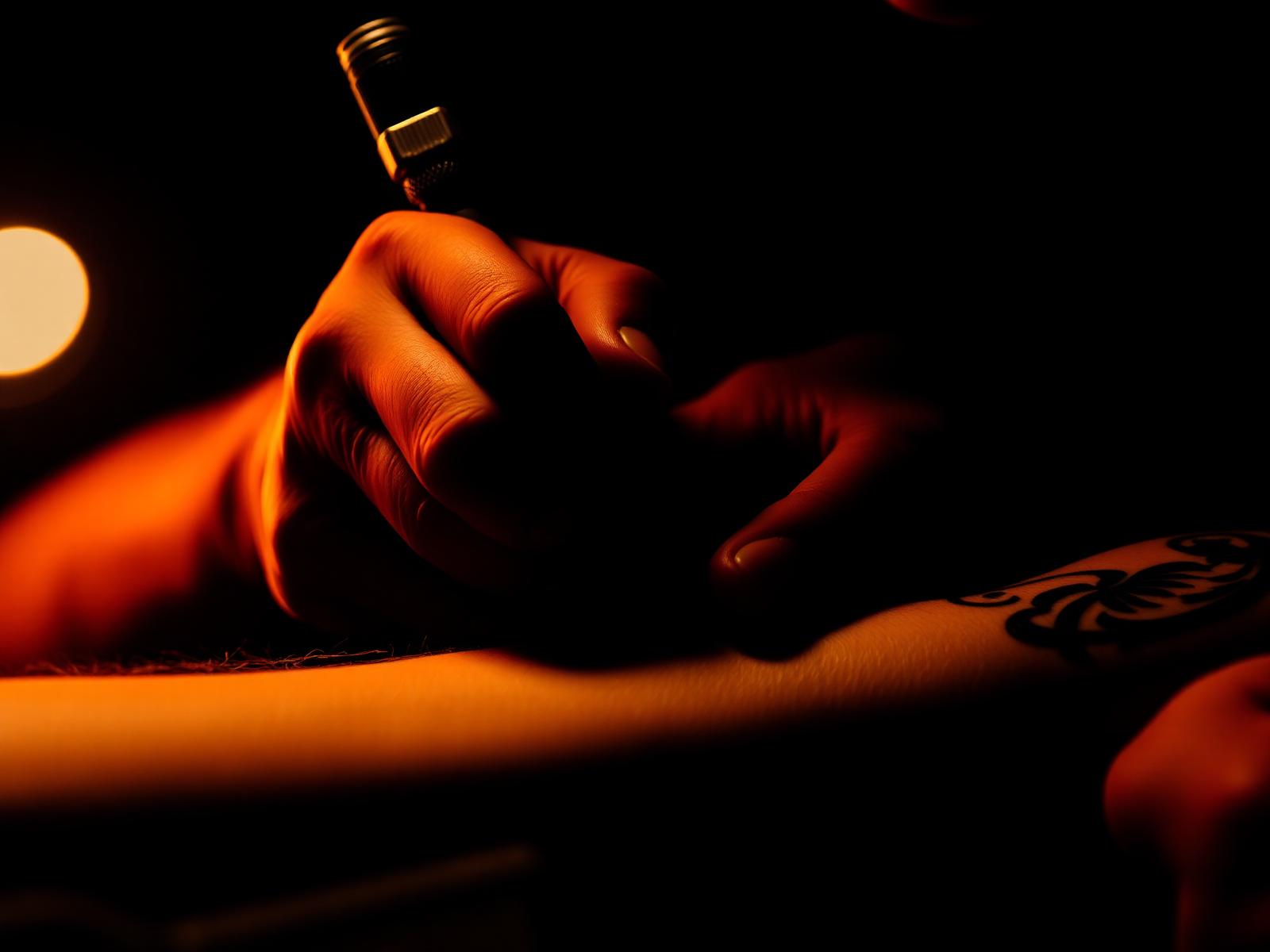 Tattoo artist at work